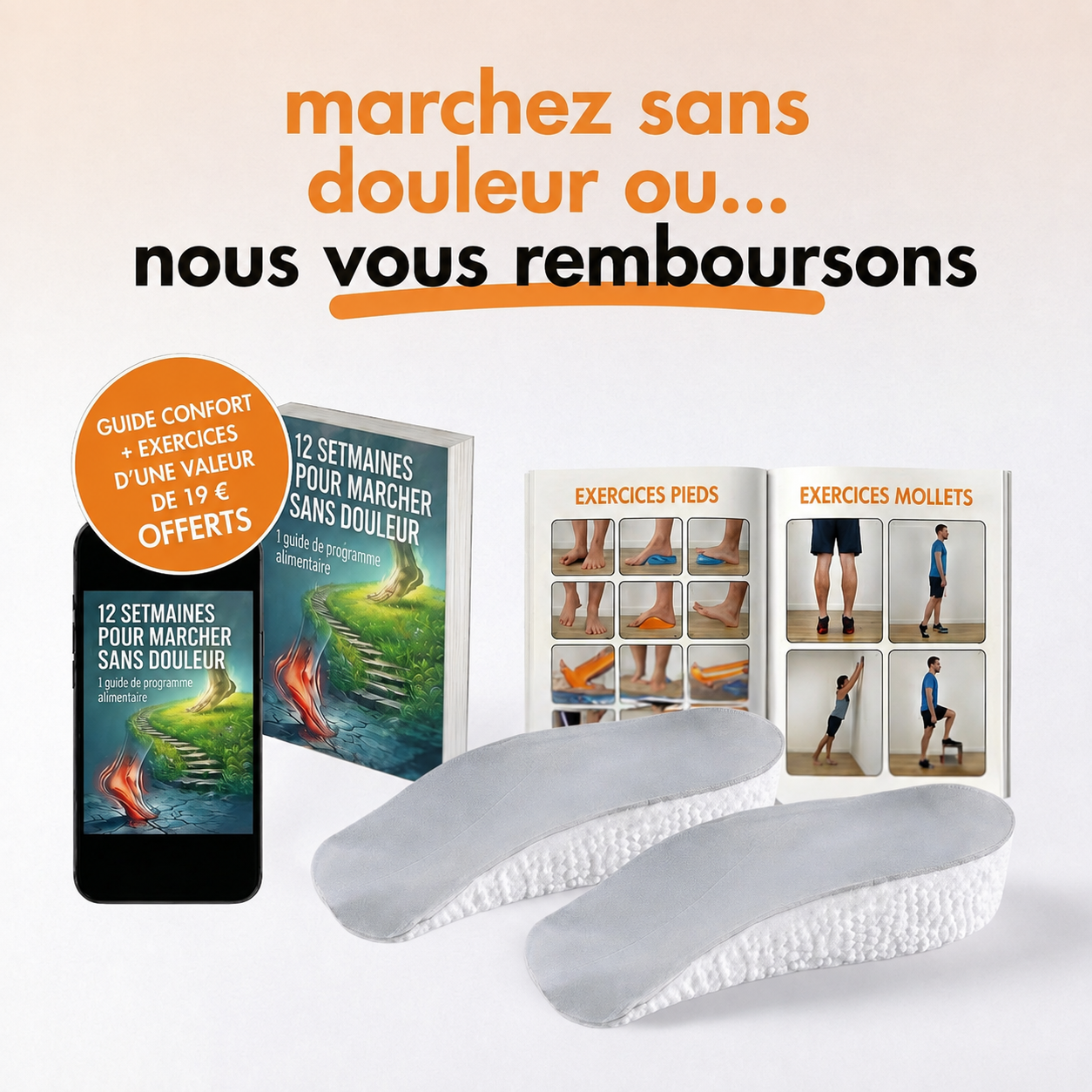 Semelles Leronia avec soulagement du tendon d'Achille